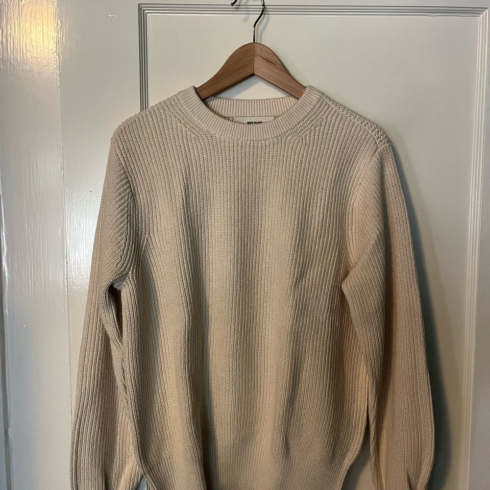 Buck Mason Men's Beige Crewneck Sweater